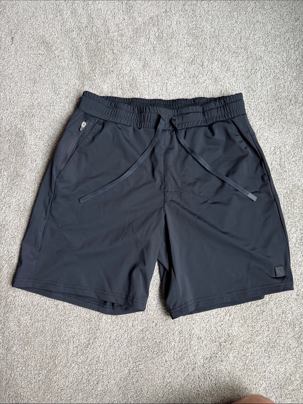 Avalanche Black Athletic Drawstring Shorts